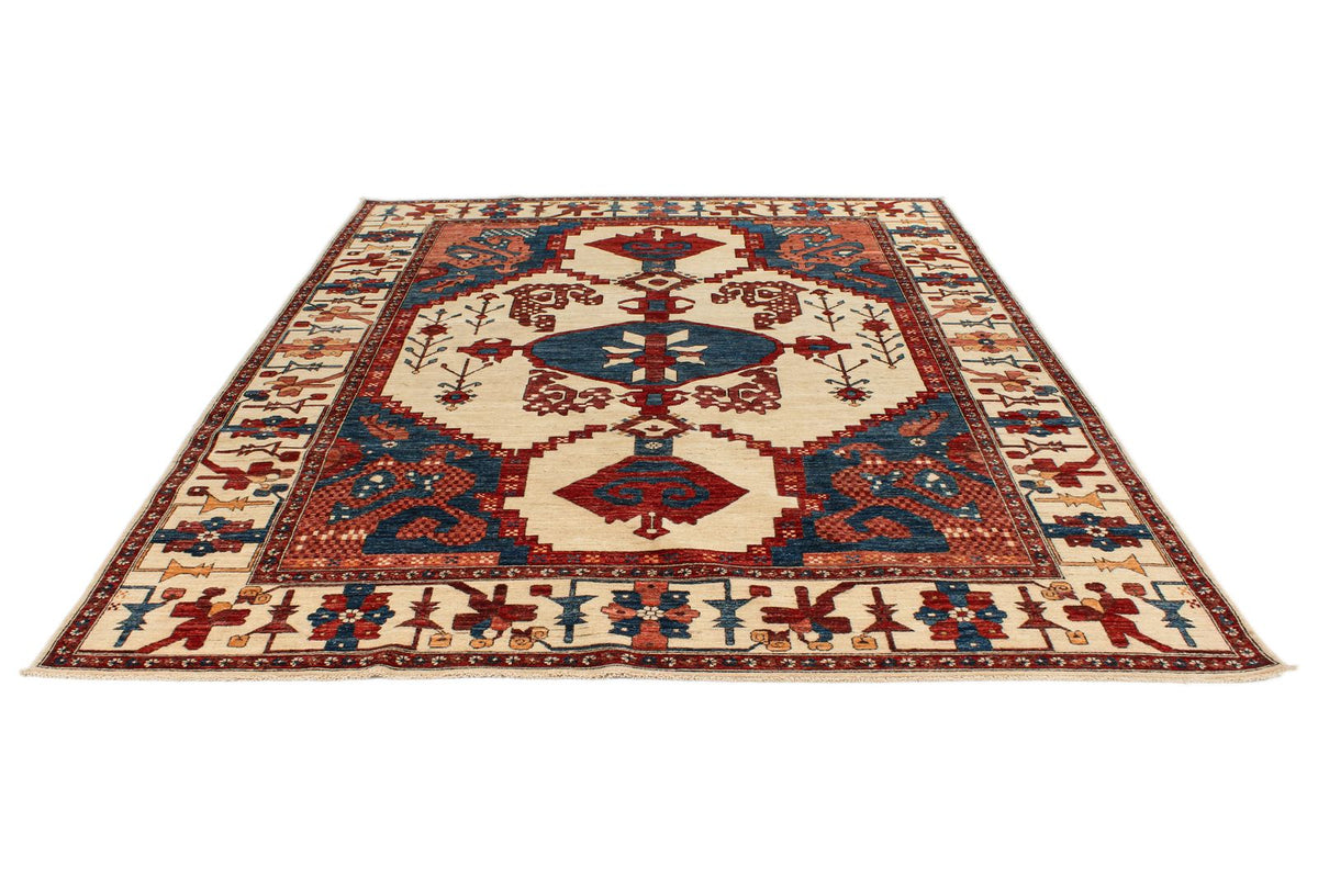8x10 Navy and Ivory Anatolian Traditional Rug