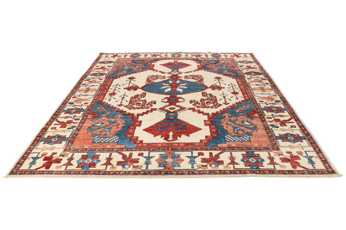 8x10 Navy and Ivory Anatolian Traditional Rug