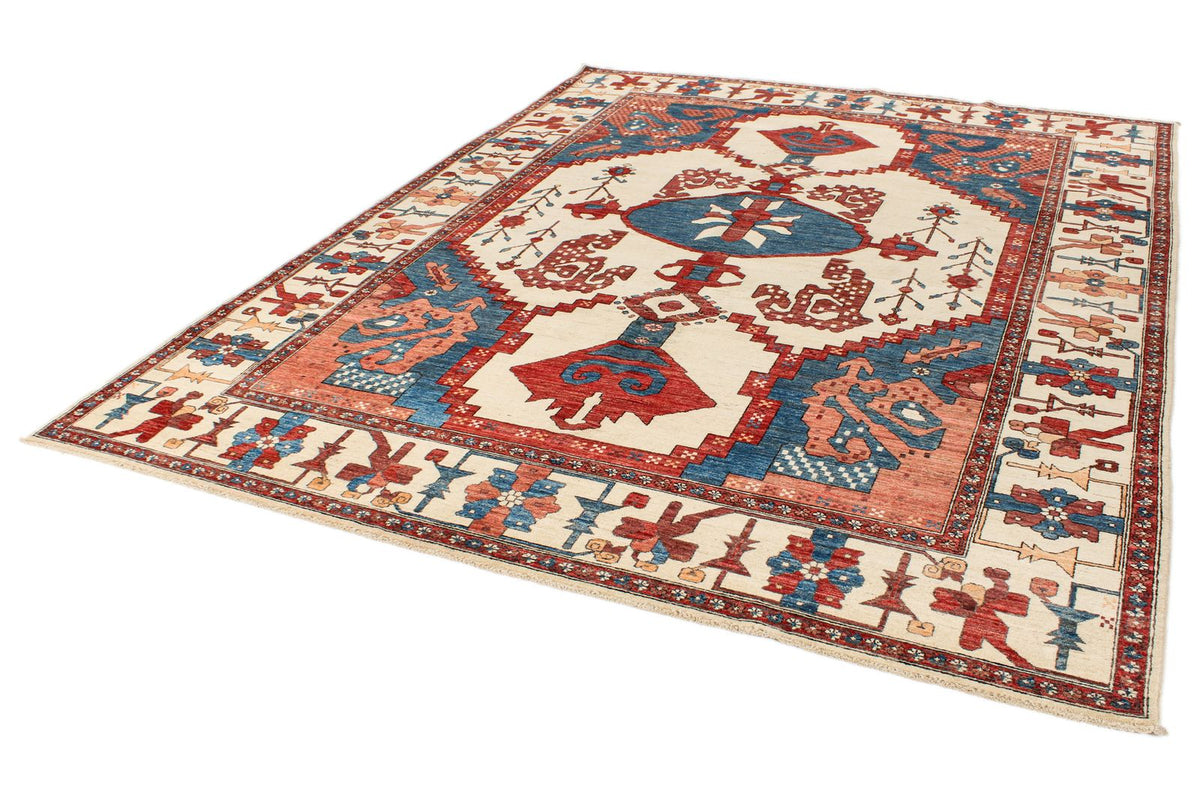 8x10 Navy and Ivory Anatolian Traditional Rug