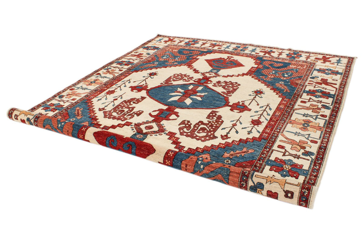 8x10 Navy and Ivory Anatolian Traditional Rug