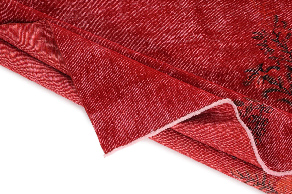 5x9 Red and Red Modern Contemporary Rug