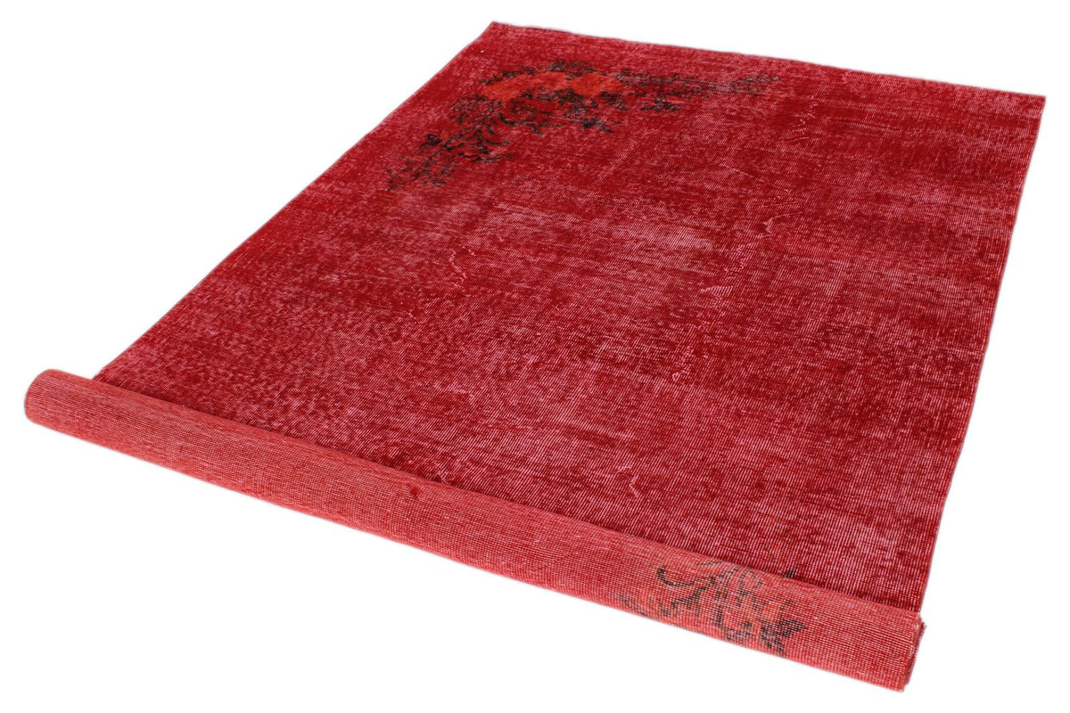 5x9 Red and Red Modern Contemporary Rug