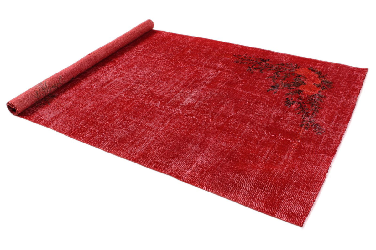 5x9 Red and Red Modern Contemporary Rug