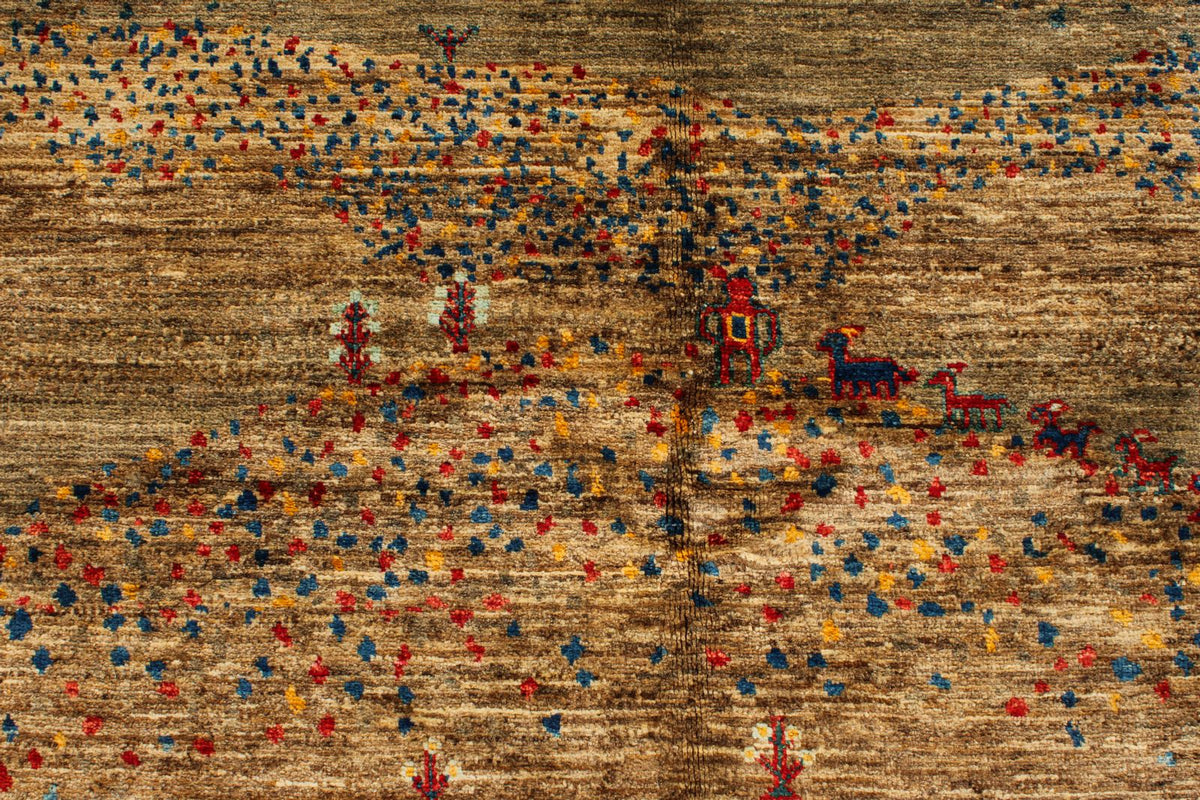 6x8 Brown and Multicolor Anatolian Traditional Rug