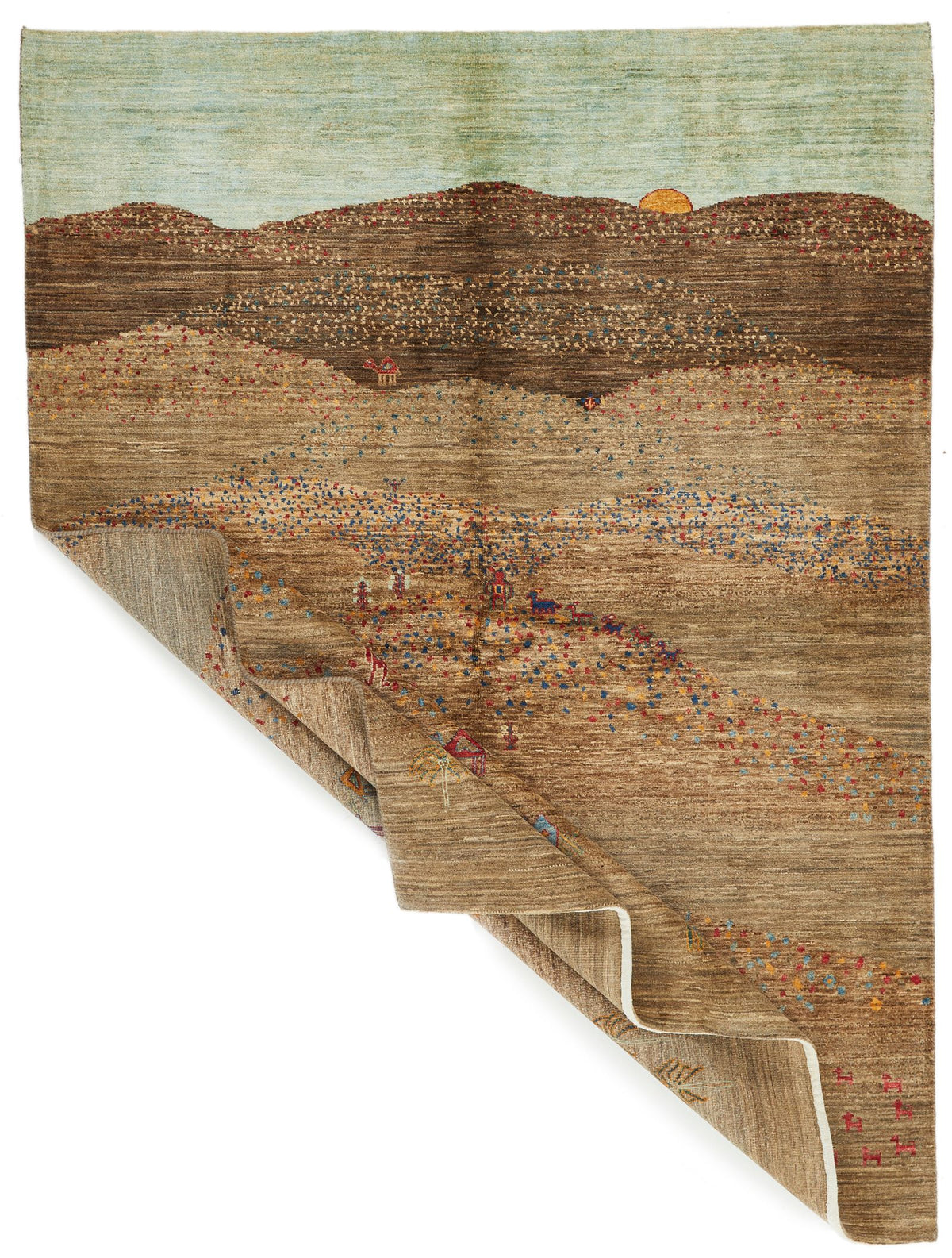 6x8 Brown and Multicolor Anatolian Traditional Rug