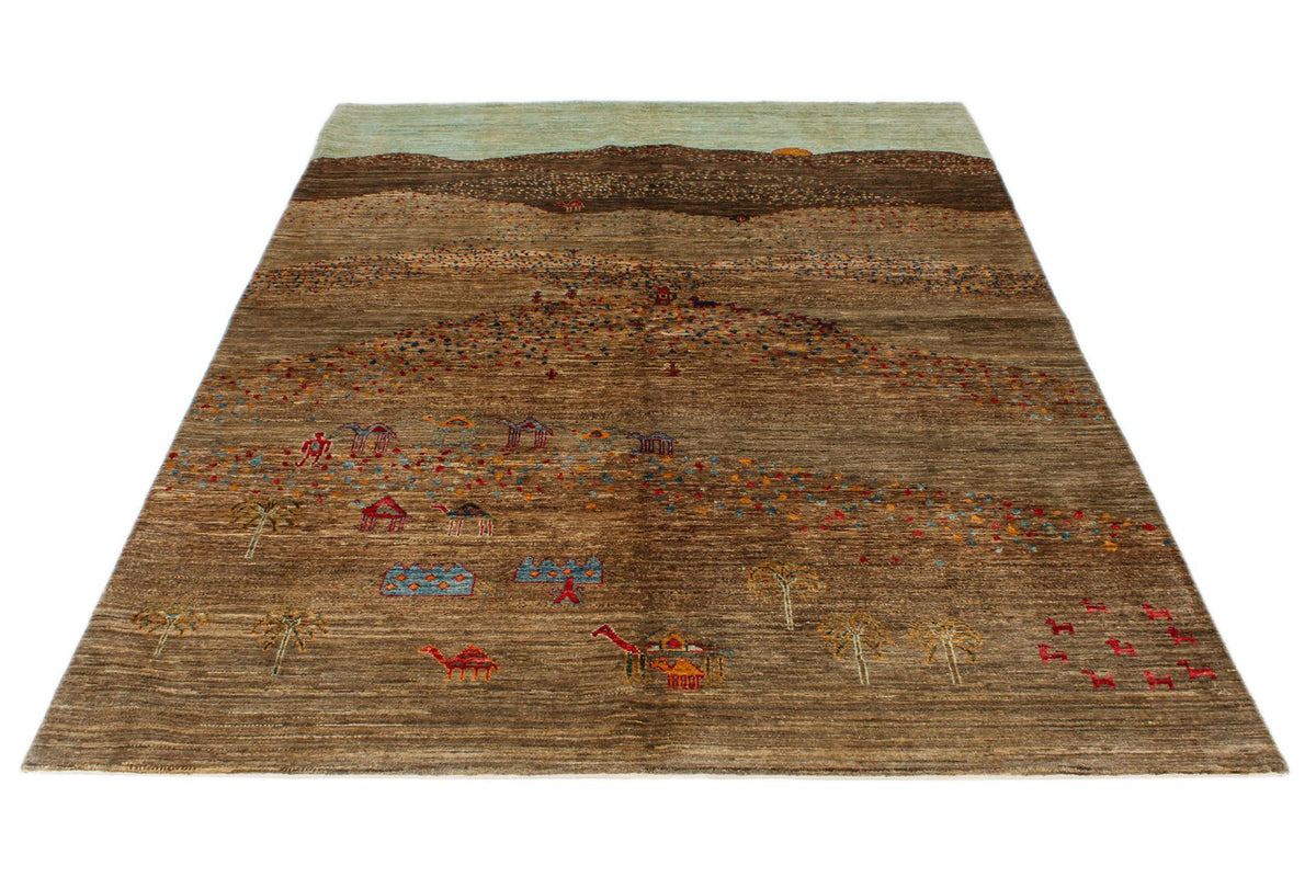 6x8 Brown and Multicolor Anatolian Traditional Rug