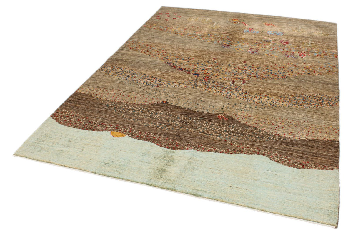 6x8 Brown and Multicolor Anatolian Traditional Rug