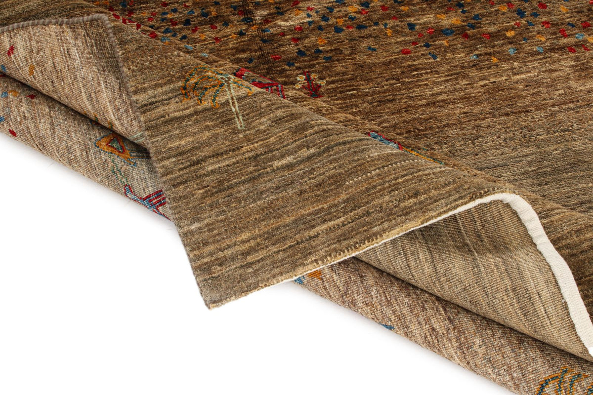 6x8 Brown and Multicolor Anatolian Traditional Rug