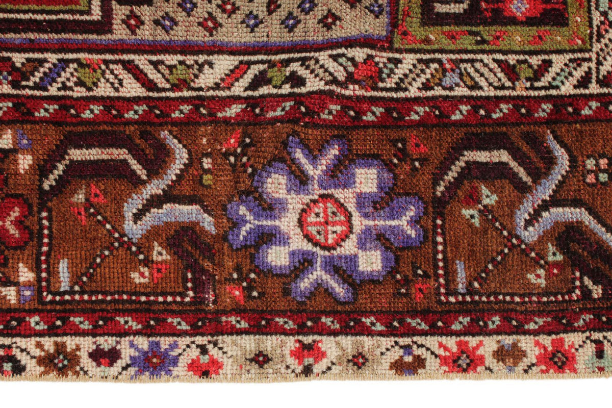 3x5 Red and Multicolor Anatolian Turkish Tribal Rug