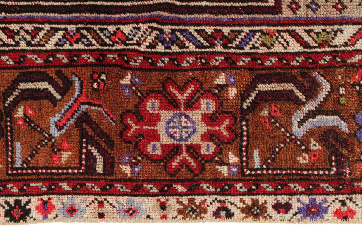 3x5 Red and Multicolor Anatolian Turkish Tribal Rug