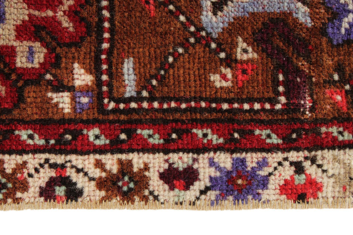 3x5 Red and Multicolor Anatolian Turkish Tribal Rug