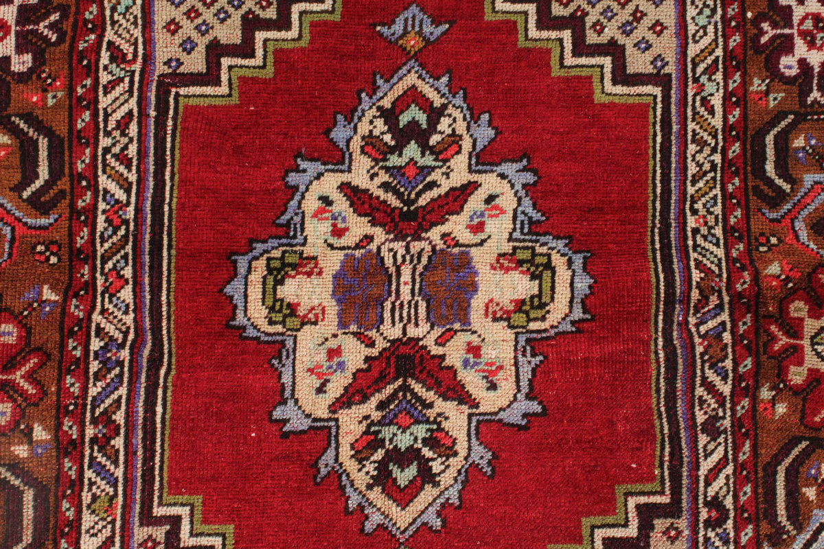 3x5 Red and Multicolor Anatolian Turkish Tribal Rug