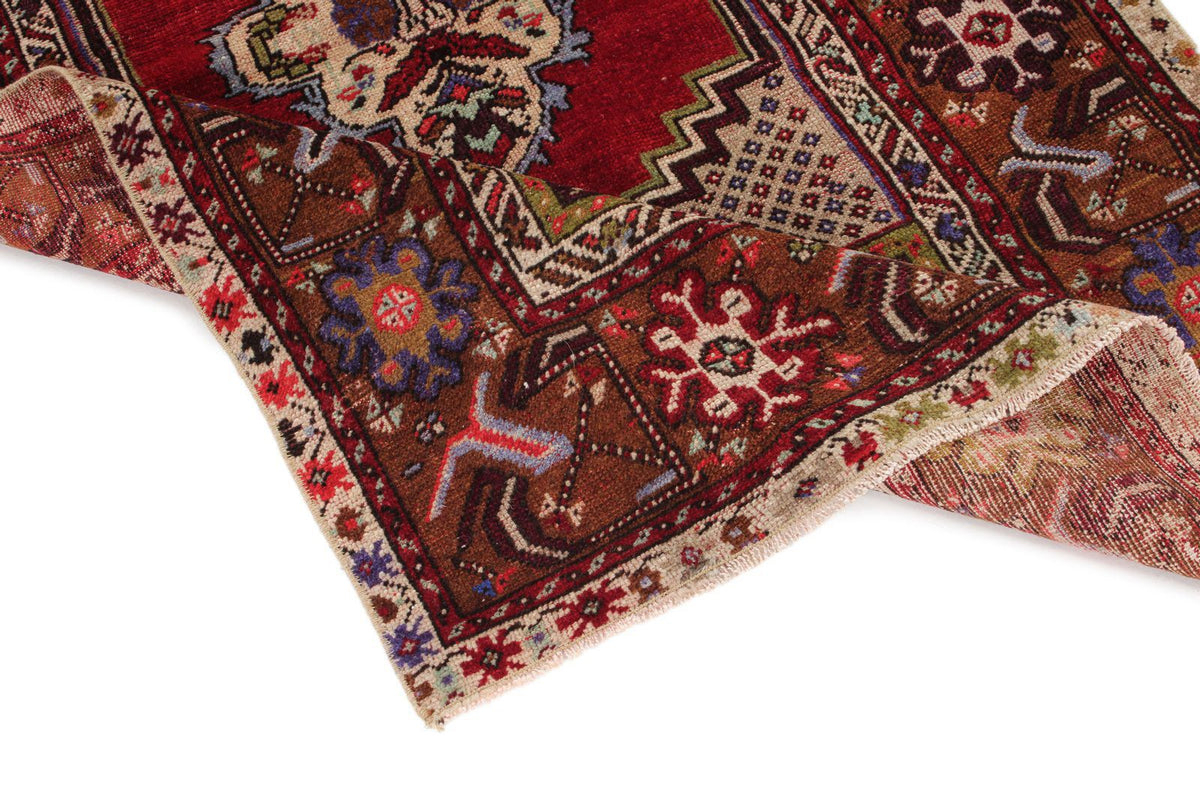 3x5 Red and Multicolor Anatolian Turkish Tribal Rug