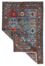 4x6 Blue and Multicolor Anatolian Traditional Rug
