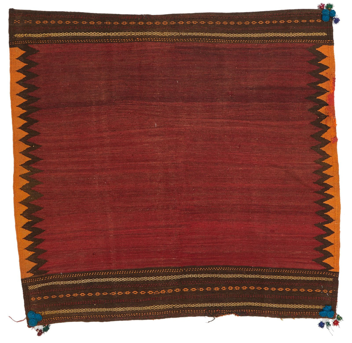 5x5 Red and Multicolor Turkish Tribal Rug