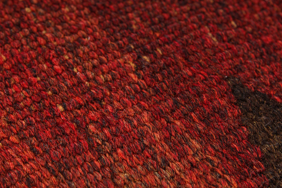 5x5 Red and Multicolor Turkish Tribal Rug