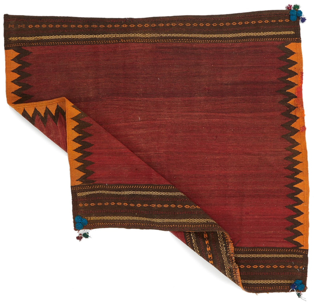 5x5 Red and Multicolor Turkish Tribal Rug