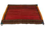5x5 Red and Multicolor Turkish Tribal Rug