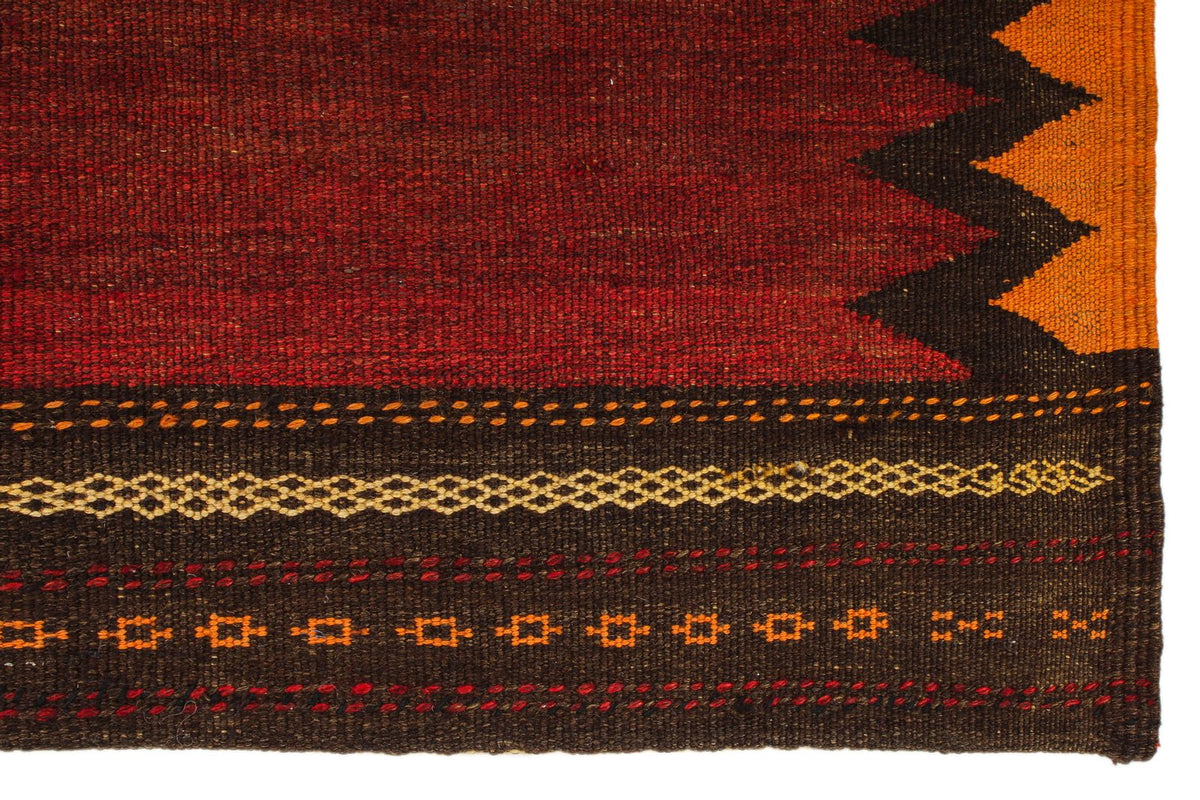 5x5 Red and Multicolor Turkish Tribal Rug
