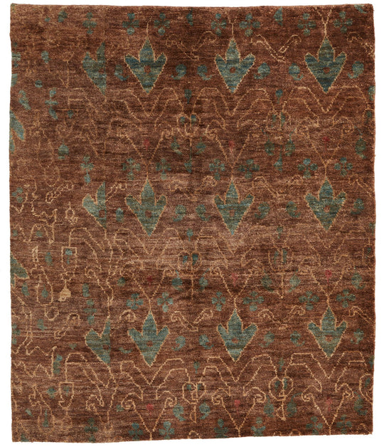 8x10 Brown and Multicolor Modern Contemporary Rug