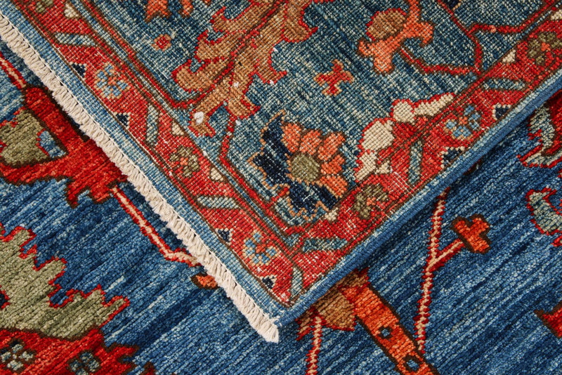 8x11 Navy and Multicolor Anatolian Traditional Rug