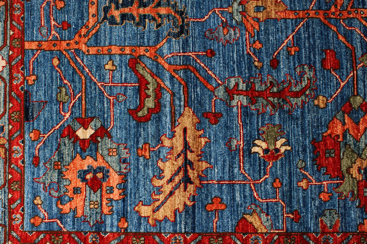 8x11 Navy and Multicolor Anatolian Traditional Rug