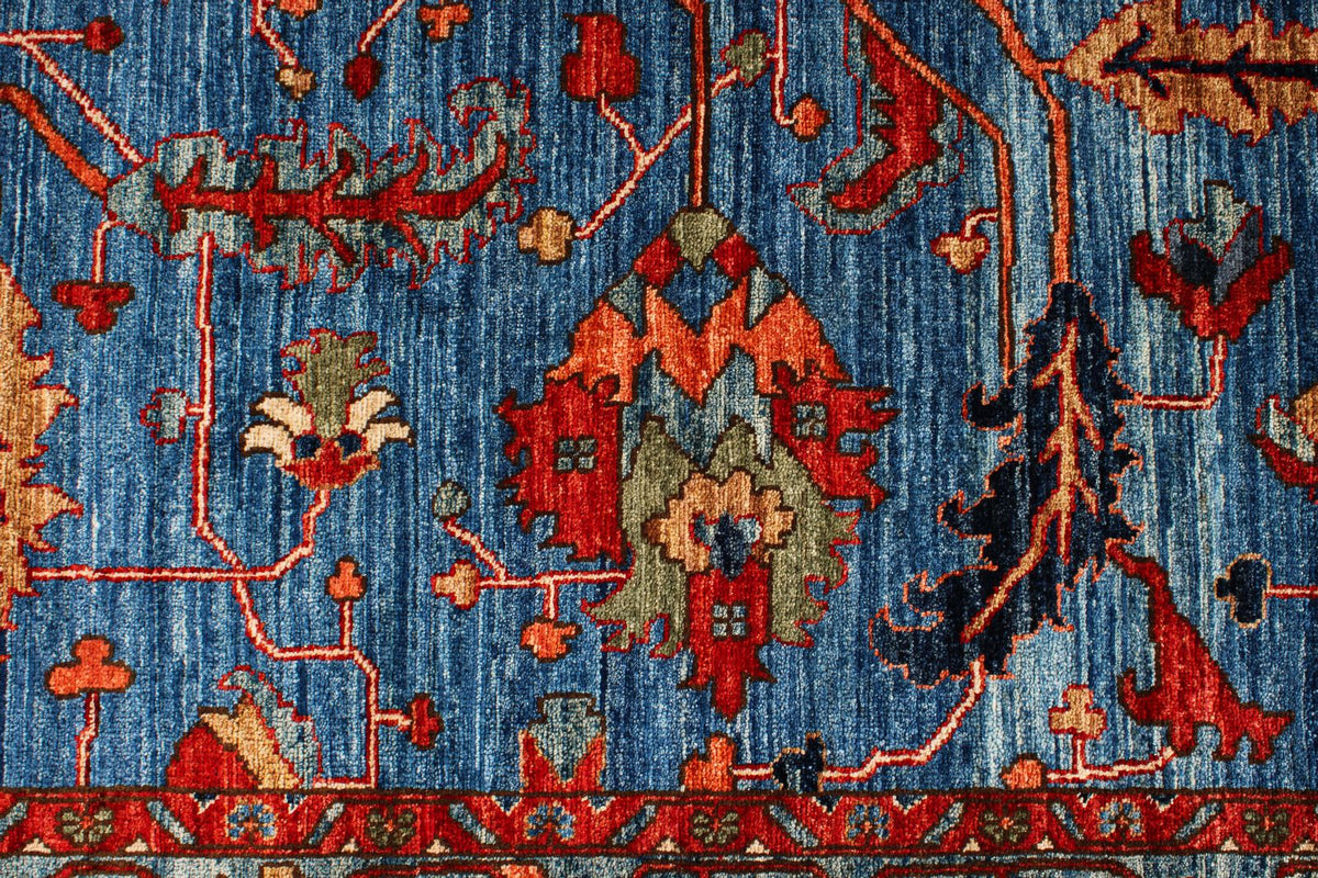 8x11 Navy and Multicolor Anatolian Traditional Rug