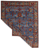 8x11 Navy and Multicolor Anatolian Traditional Rug