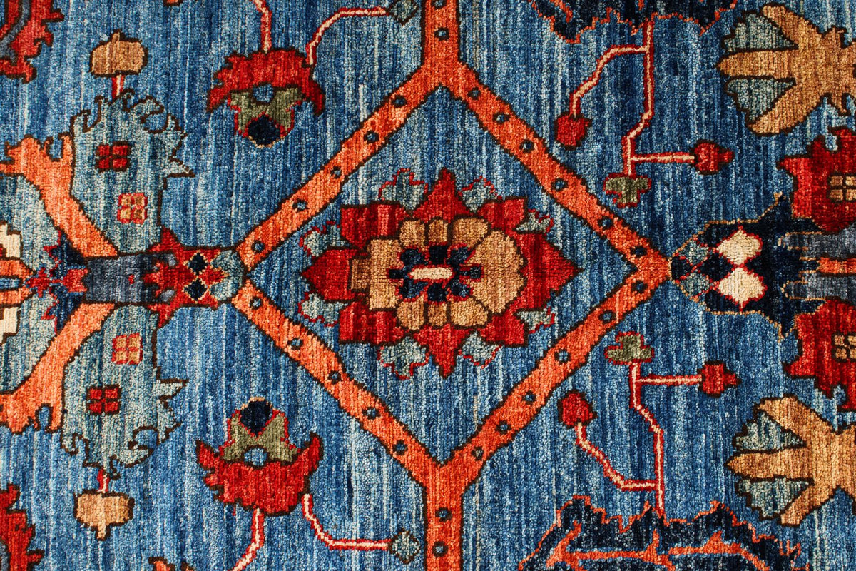 8x11 Navy and Multicolor Anatolian Traditional Rug