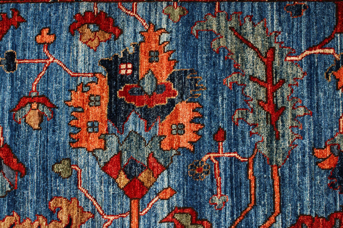 8x11 Navy and Multicolor Anatolian Traditional Rug