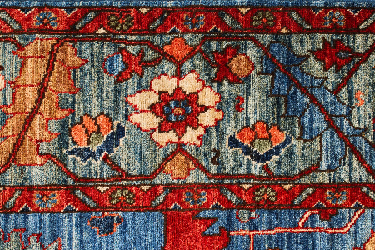 8x11 Navy and Multicolor Anatolian Traditional Rug