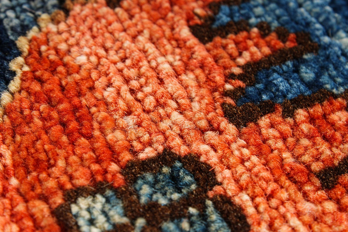 8x11 Navy and Multicolor Anatolian Traditional Rug