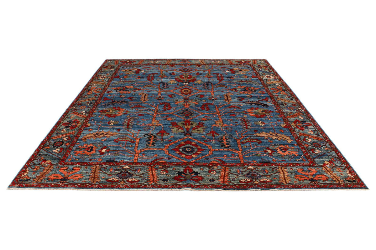 8x11 Navy and Multicolor Anatolian Traditional Rug