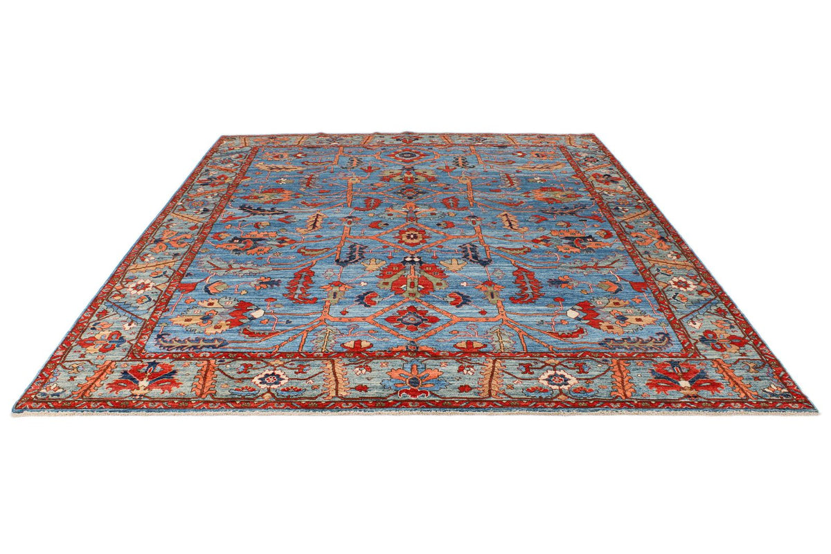 8x11 Navy and Multicolor Anatolian Traditional Rug