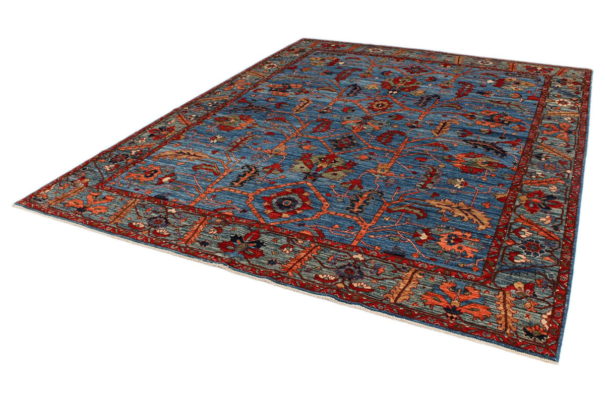8x11 Navy and Multicolor Anatolian Traditional Rug