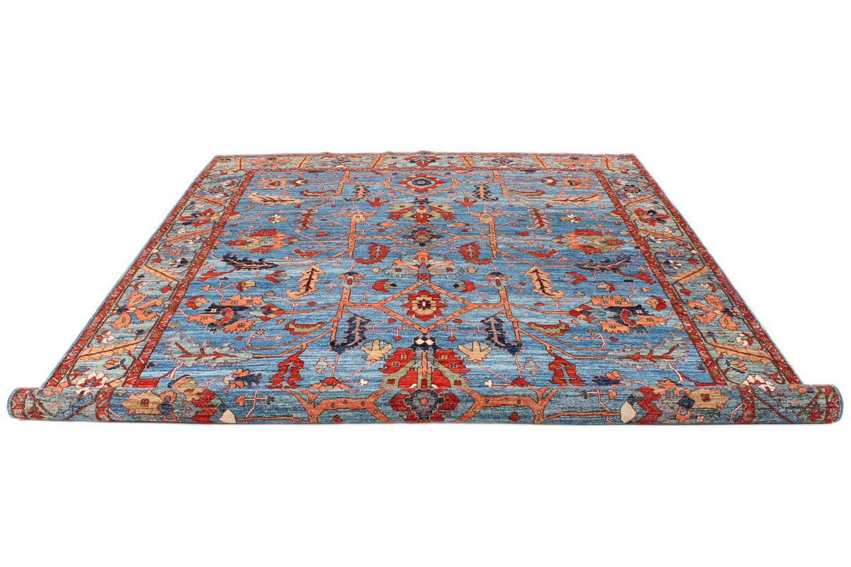 8x11 Navy and Multicolor Anatolian Traditional Rug