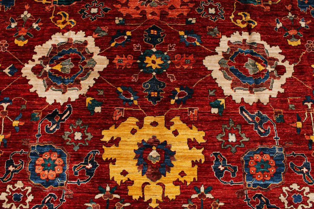 10x15 Red and Multicolor Anatolian Traditional Rug