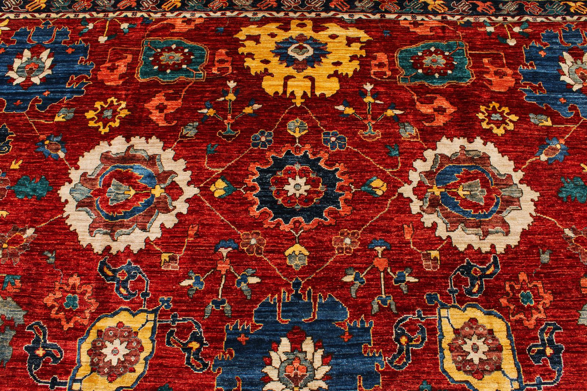 10x15 Red and Multicolor Anatolian Traditional Rug