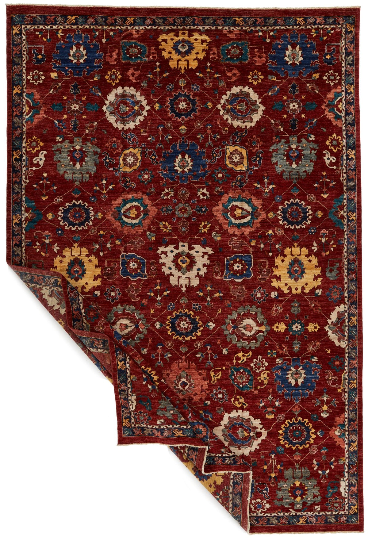 10x15 Red and Multicolor Anatolian Traditional Rug