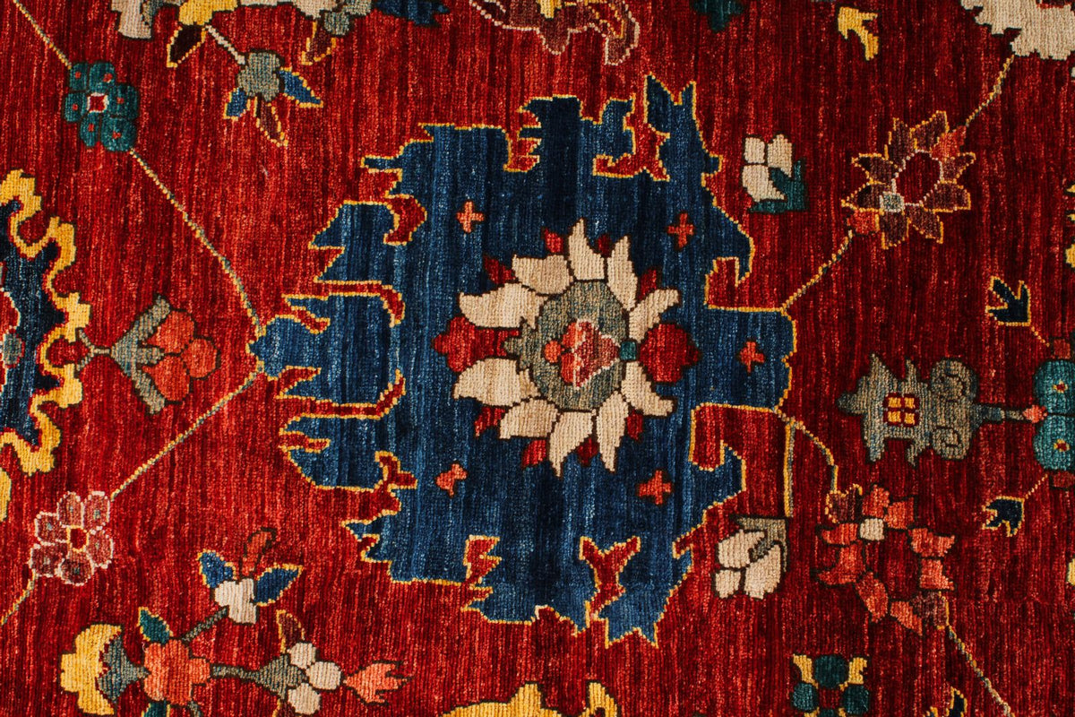 10x15 Red and Multicolor Anatolian Traditional Rug