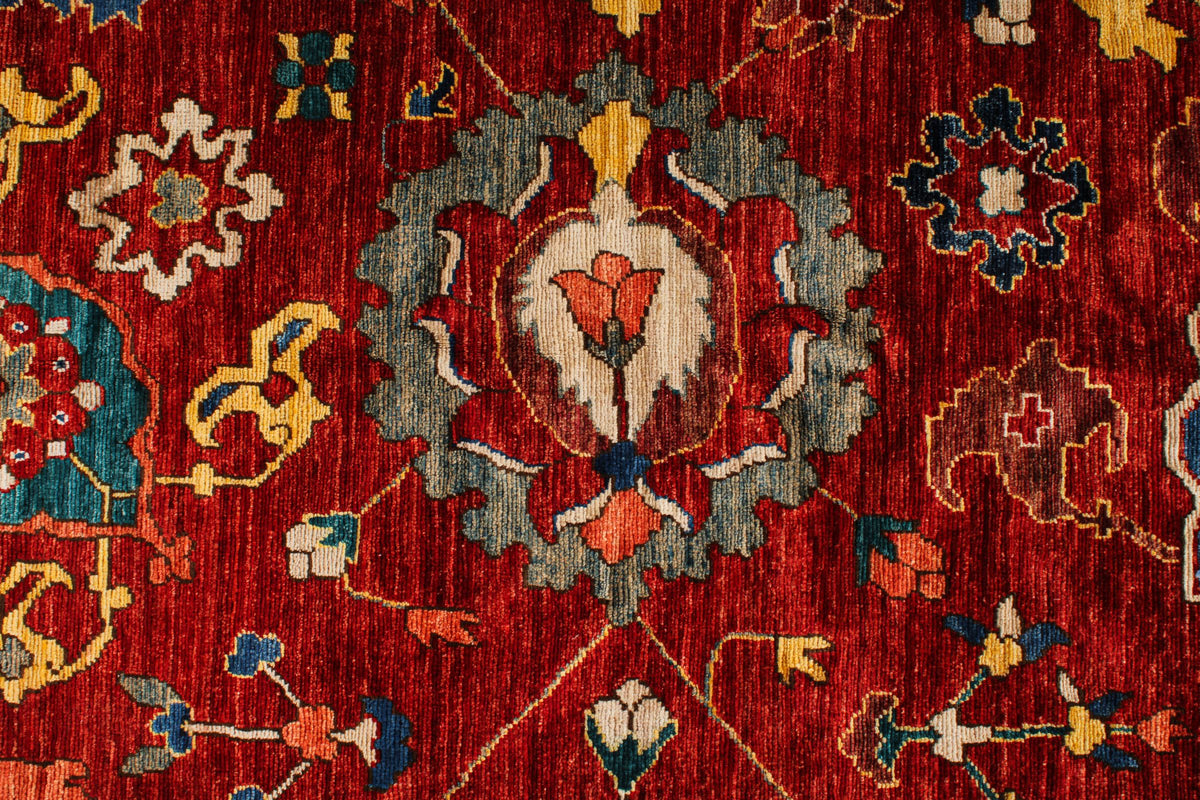 10x15 Red and Multicolor Anatolian Traditional Rug