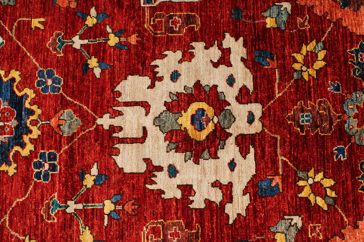 10x15 Red and Multicolor Anatolian Traditional Rug