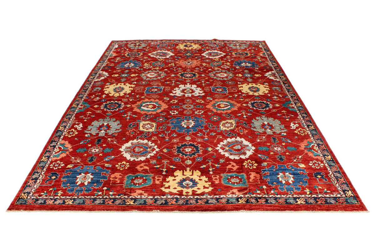 10x15 Red and Multicolor Anatolian Traditional Rug