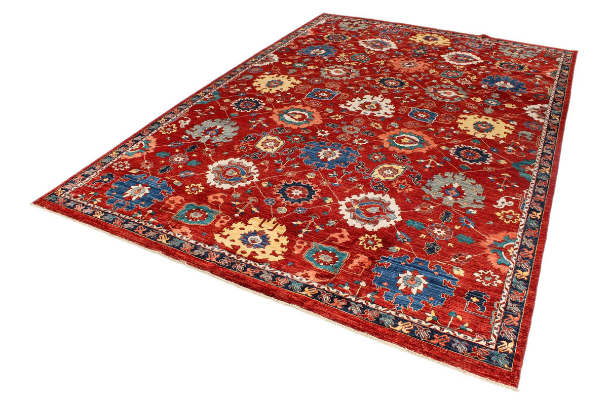 10x15 Red and Multicolor Anatolian Traditional Rug