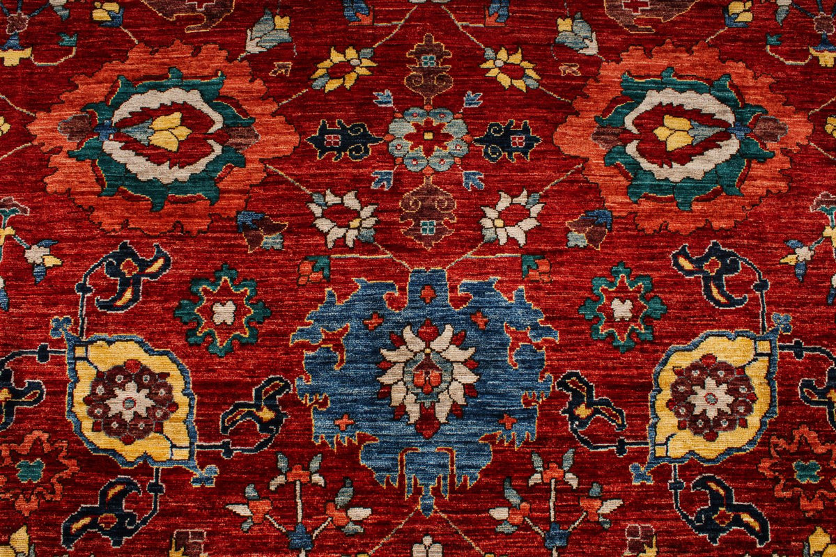 9x12 Red and Multicolor Anatolian Traditional Rug