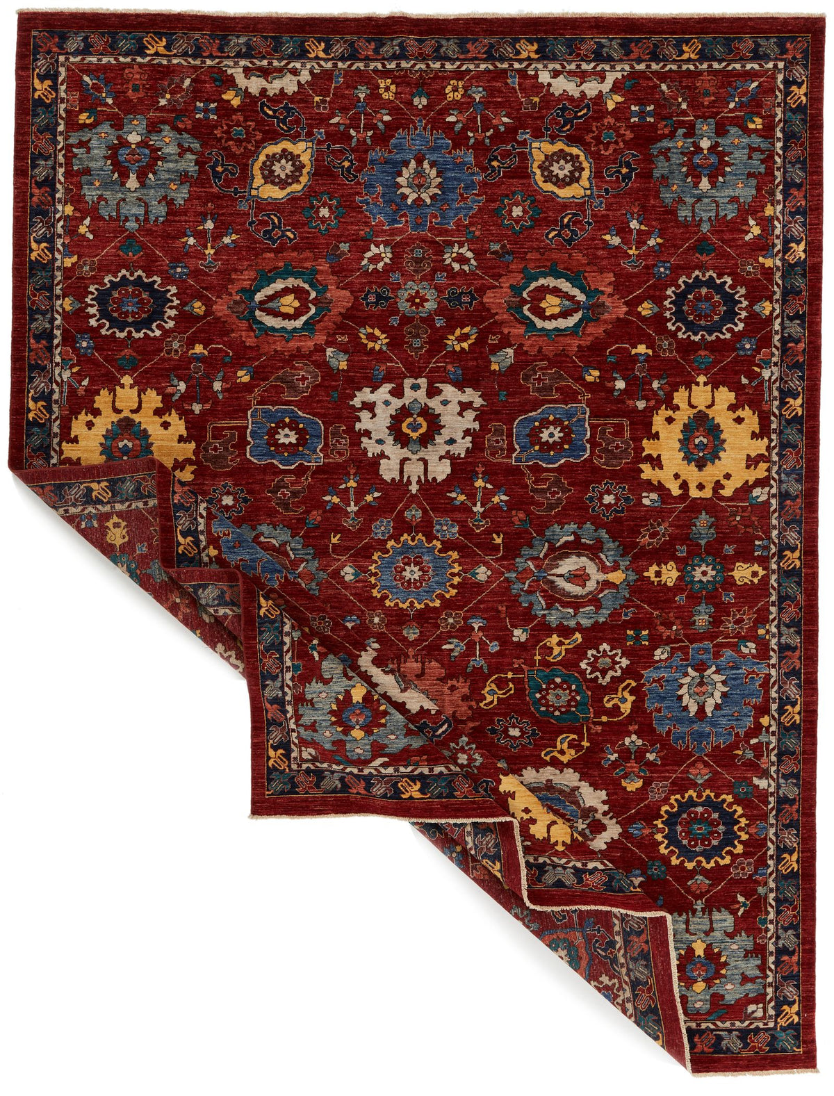 9x12 Red and Multicolor Anatolian Traditional Rug