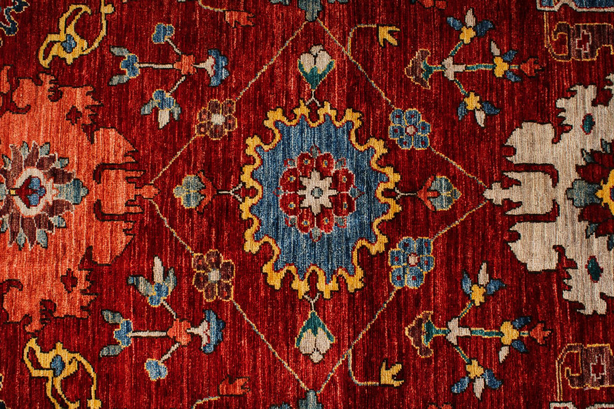 9x12 Red and Multicolor Anatolian Traditional Rug