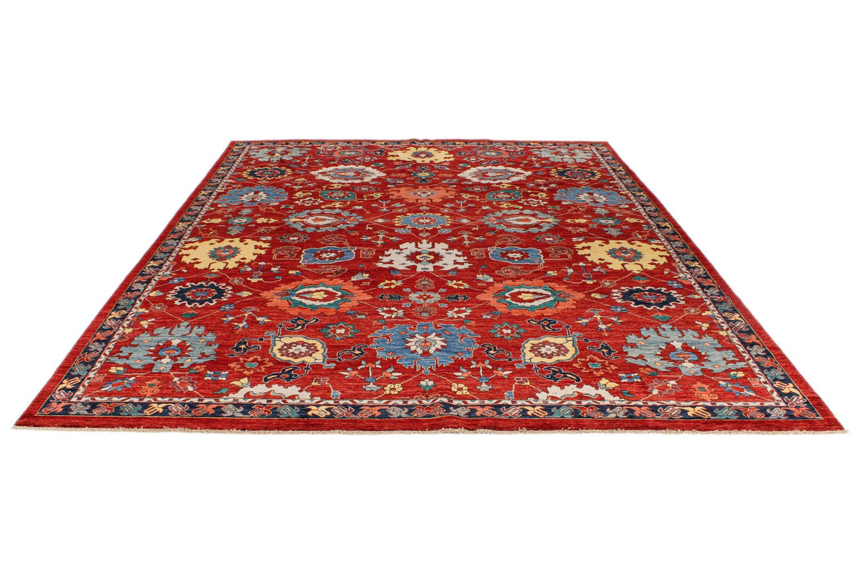 9x12 Red and Multicolor Anatolian Traditional Rug