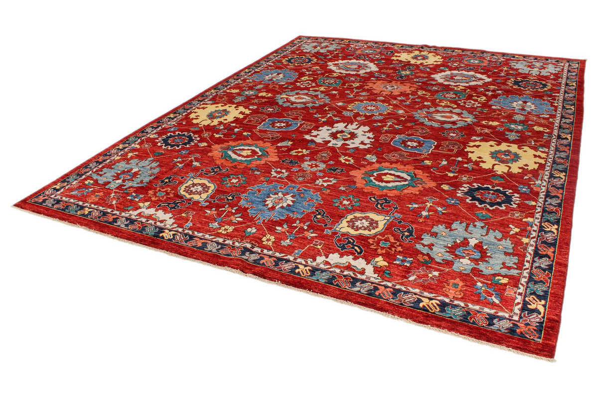 9x12 Red and Multicolor Anatolian Traditional Rug