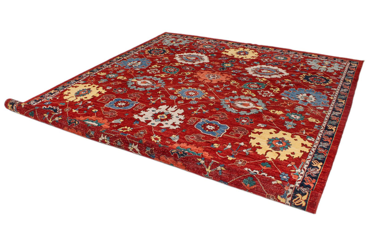 9x12 Red and Multicolor Anatolian Traditional Rug